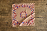 Small Flower Bandana Scarf in Camel