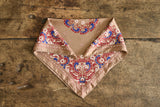 Small Flower Bandana Scarf in Camel
