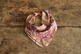 Small Flower Bandana Scarf in Camel