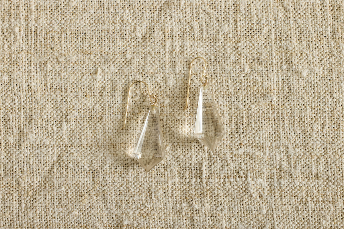 Champagne Quartz Fan Earrings