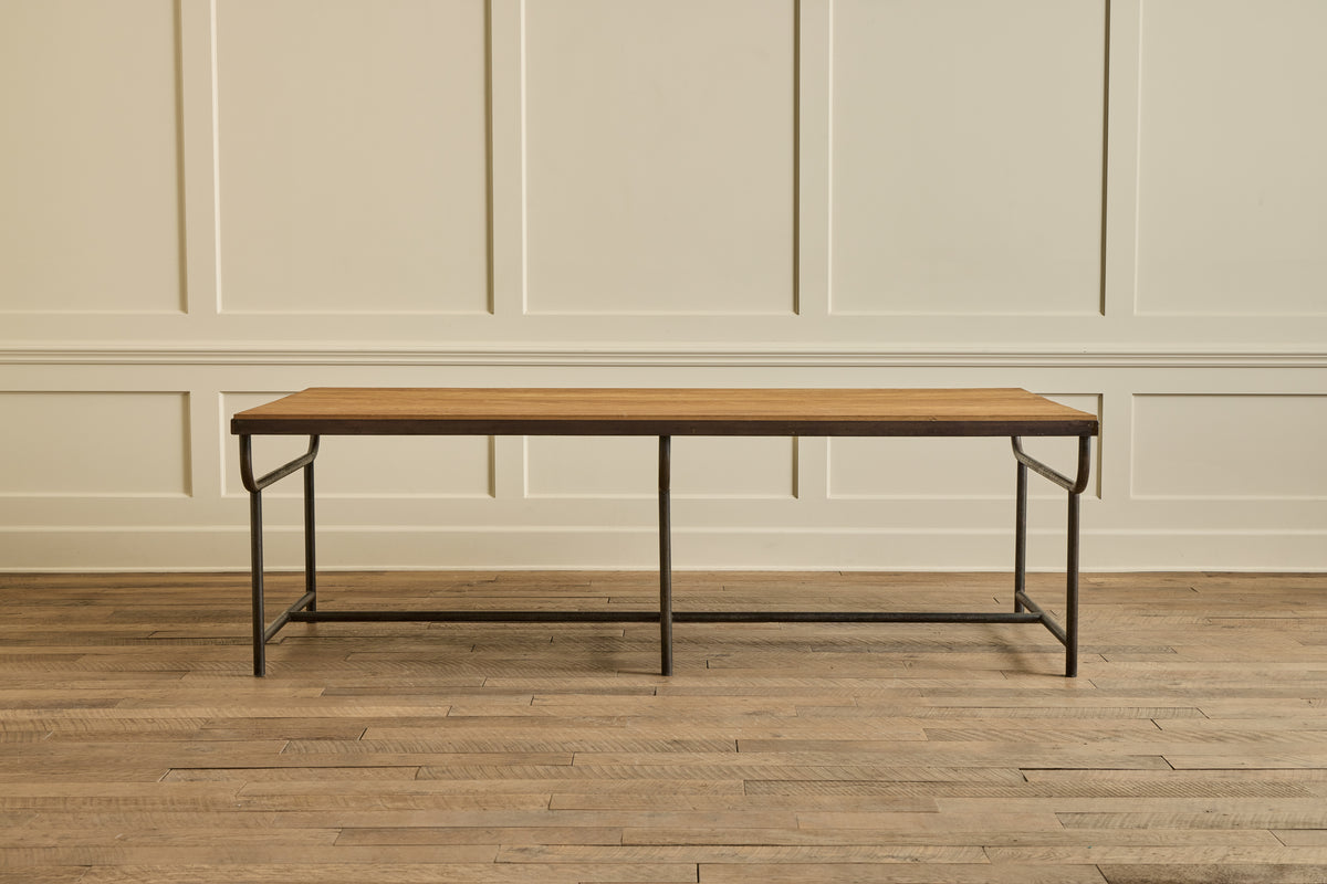 VTG INDUSTRIAL IRON & OAK TABLE