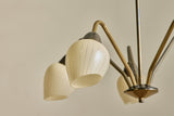 Scandinavian Brass & Glass Chandelier