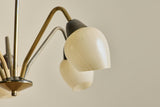 Scandinavian Brass & Glass Chandelier