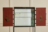 1950s Red Chinois Bar Cabinet