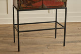 1950s Red Chinois Bar Cabinet