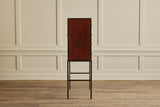 1950s Red Chinois Bar Cabinet
