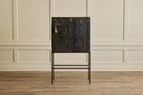 1950s Red Chinois Bar Cabinet