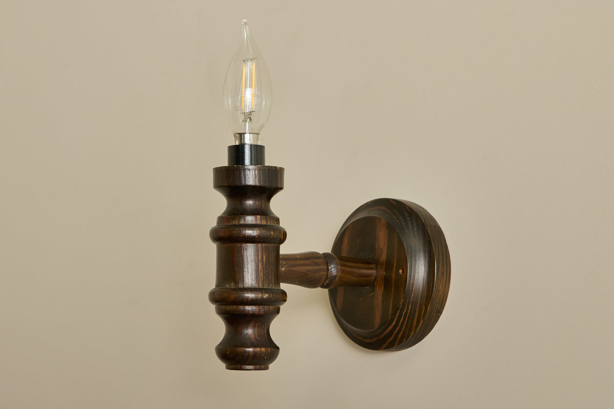 Pair of Danish Pine Wall Sconces