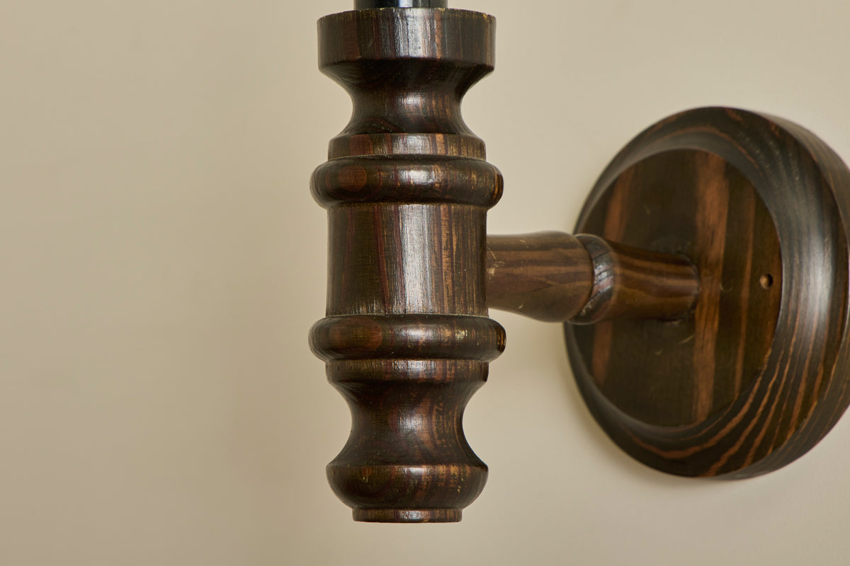 Pair of Danish Pine Wall Sconces