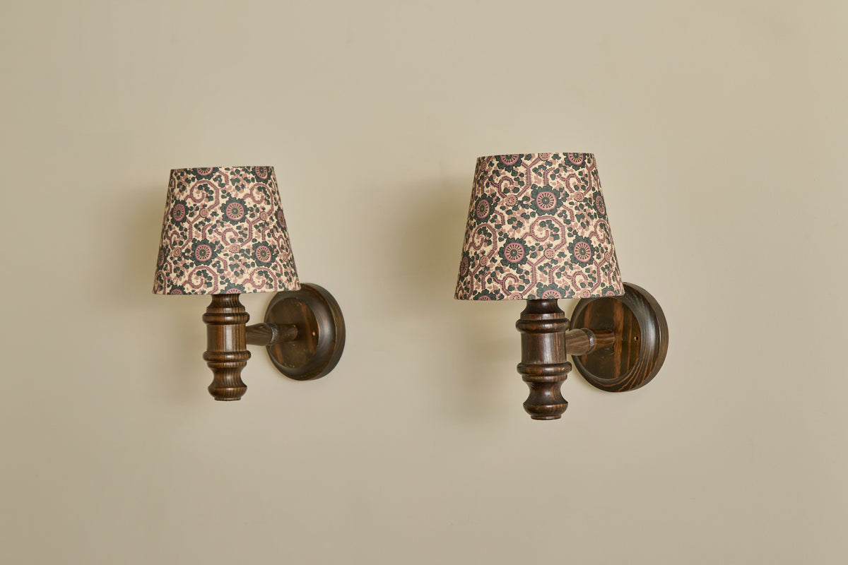 Pair of Danish Pine Wall Sconces
