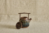 Brown & Blue Ceramic Teapot