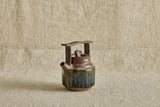 Brown & Blue Ceramic Teapot