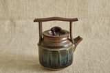 Brown & Blue Ceramic Teapot