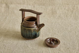 Brown & Blue Ceramic Teapot