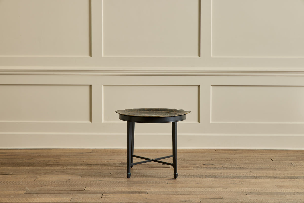 Black Papier Mache Tray Table