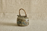 Blue Ceramic Teapot with Bamboo Handle