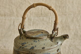 Blue Ceramic Teapot with Bamboo Handle