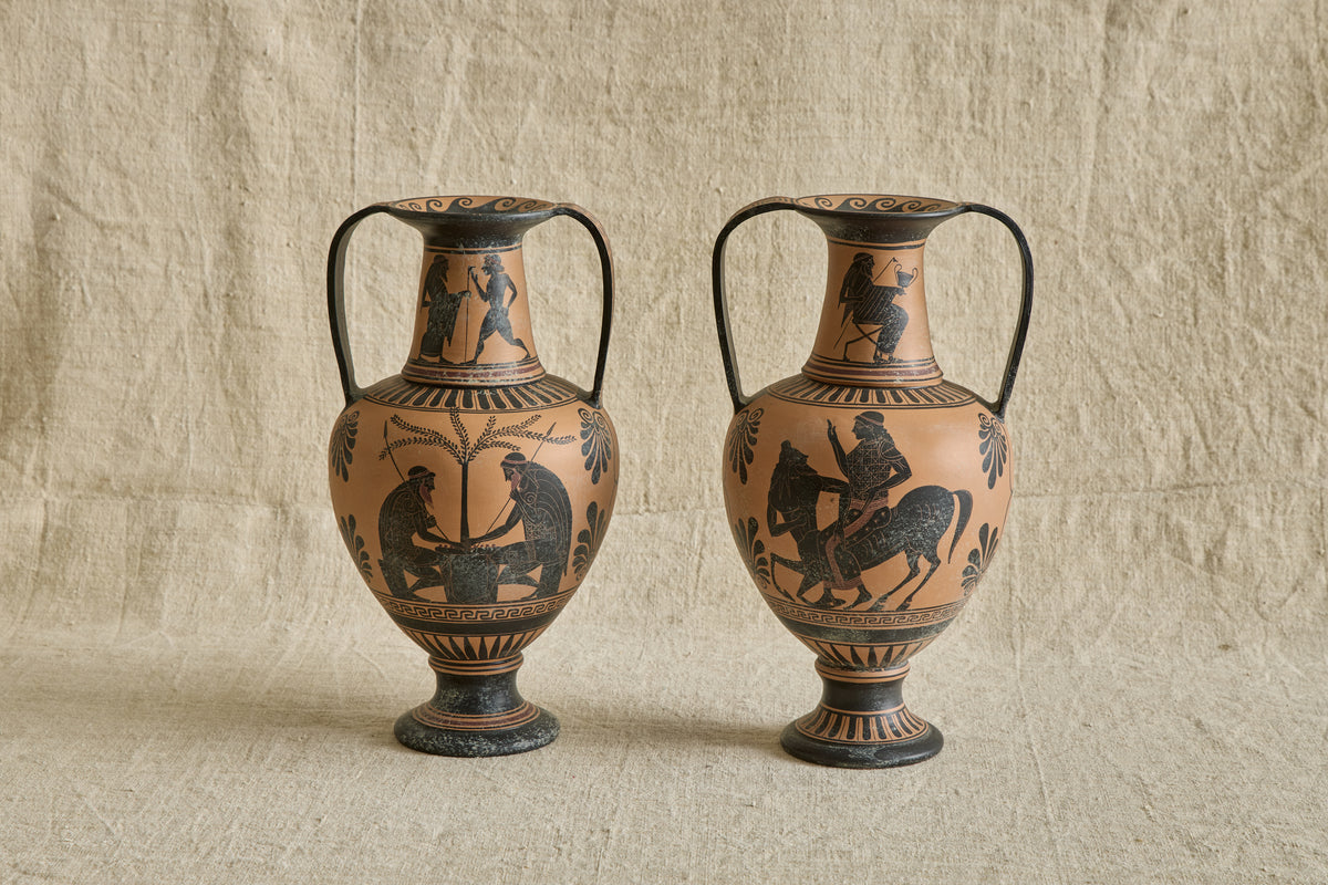 VTG PAIR OF ETRUSCAN STYLE AMPHORA VASES
