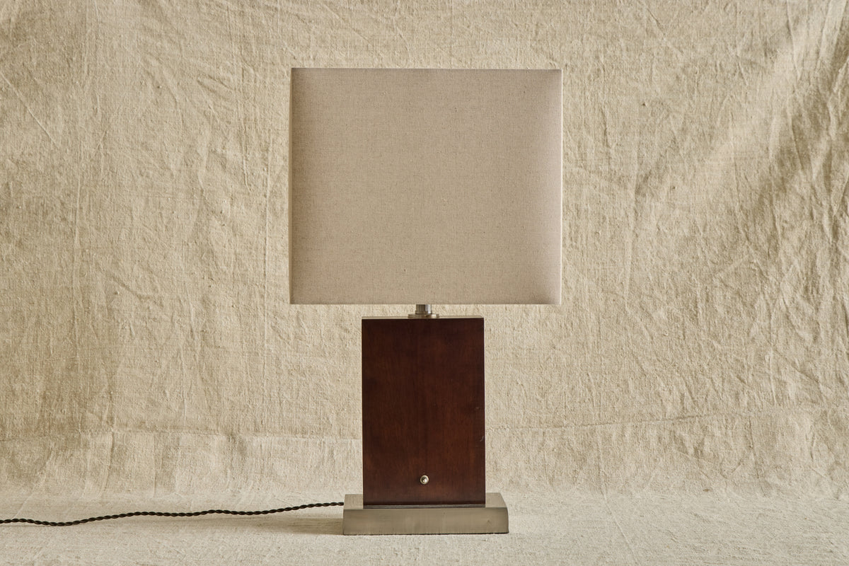 Pair of Wood & Steel Lamps