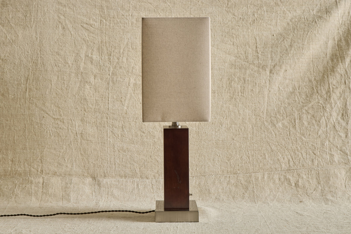 Pair of Wood & Steel Lamps