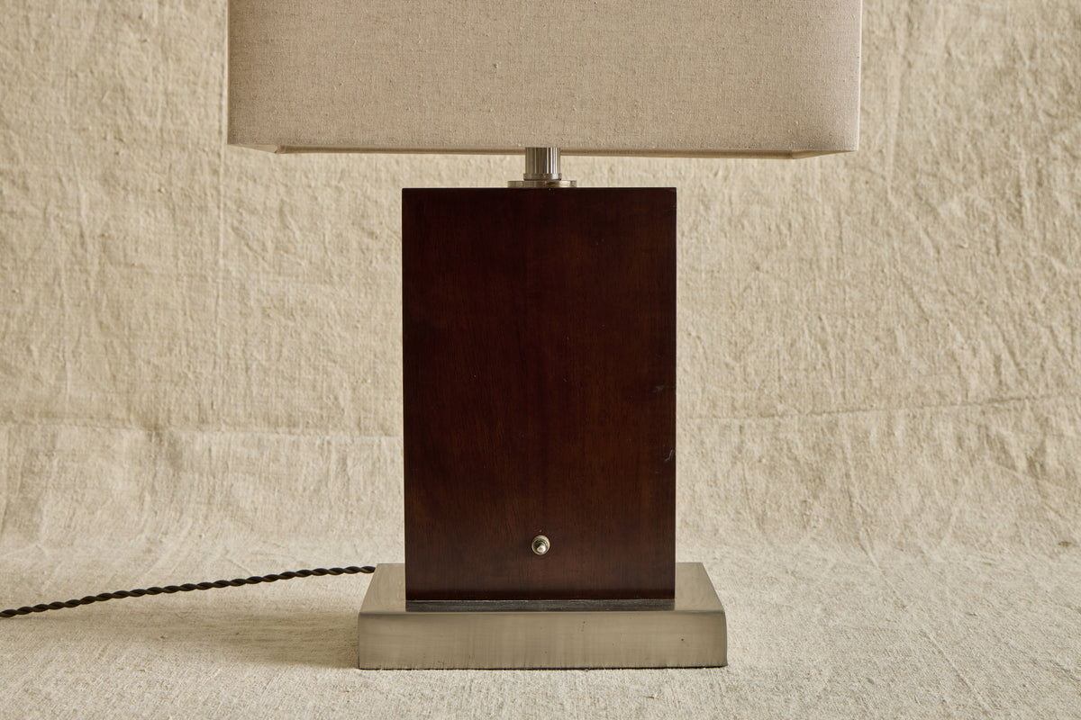 Pair of Wood & Steel Lamps