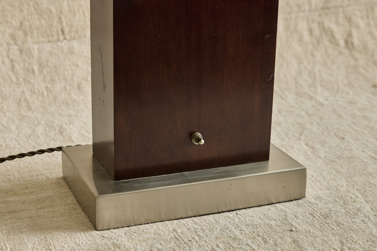 Pair of Wood & Steel Lamps