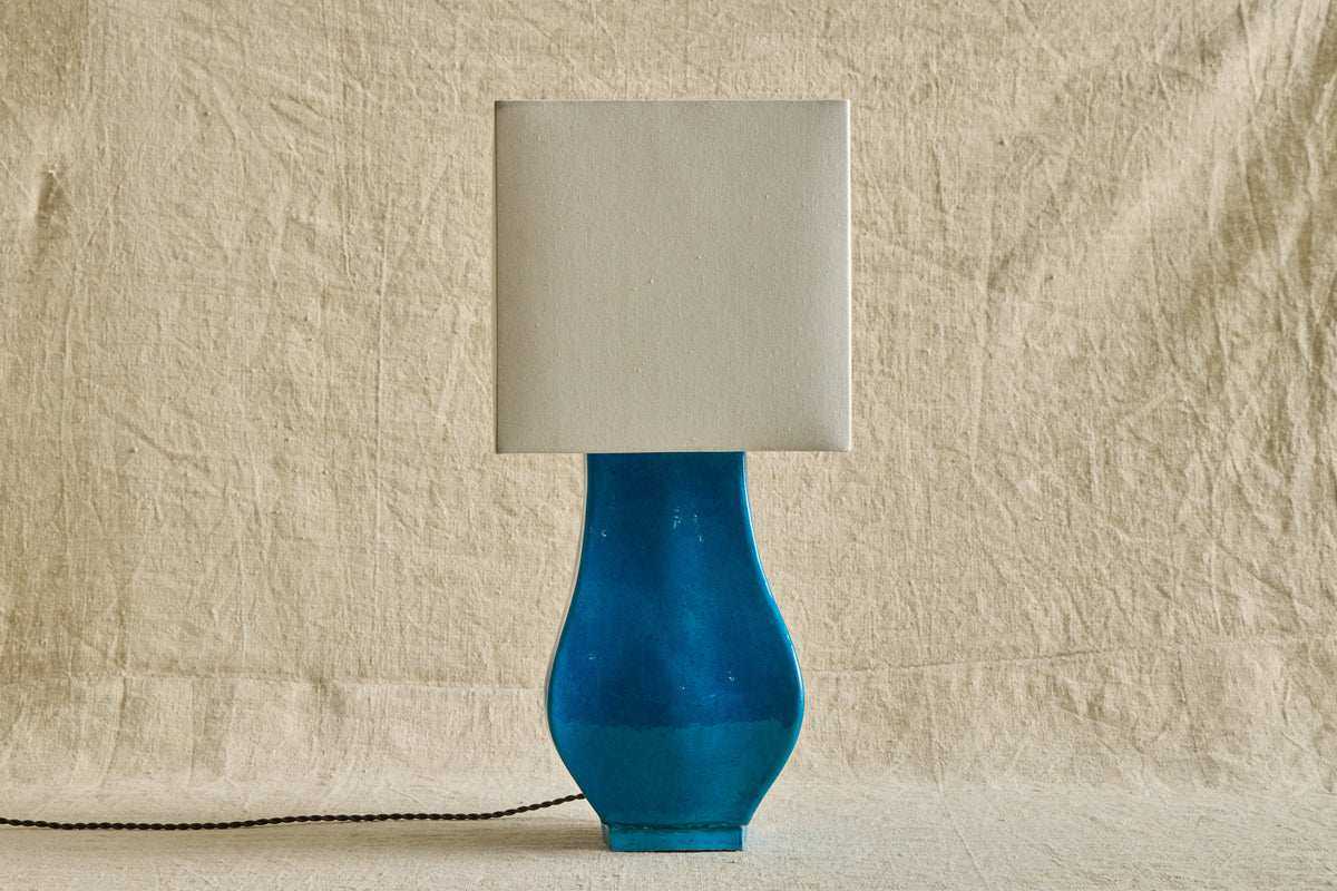 1960s Blue Ceramic Lamp