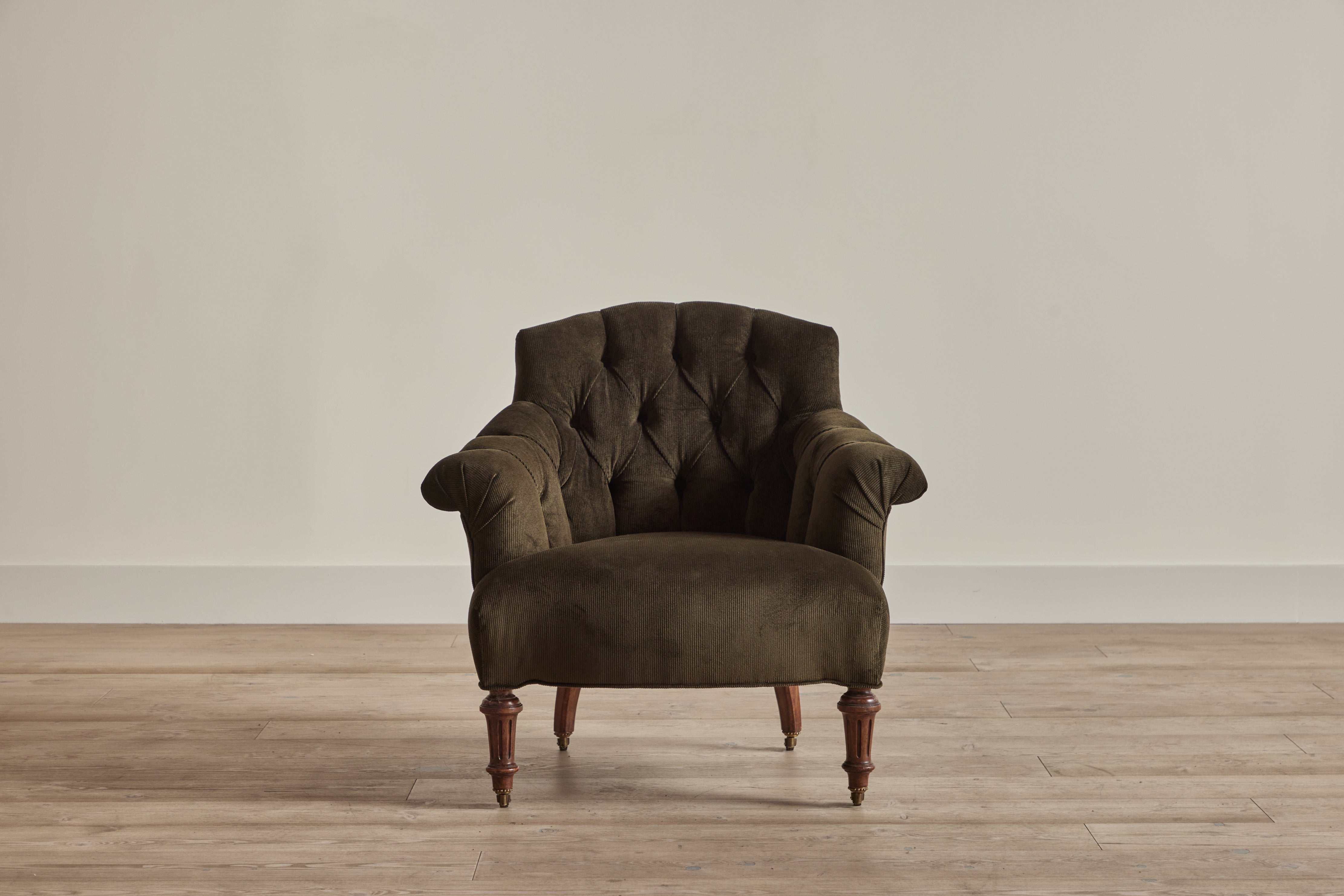 Pair of 19th Tufted Armchairs