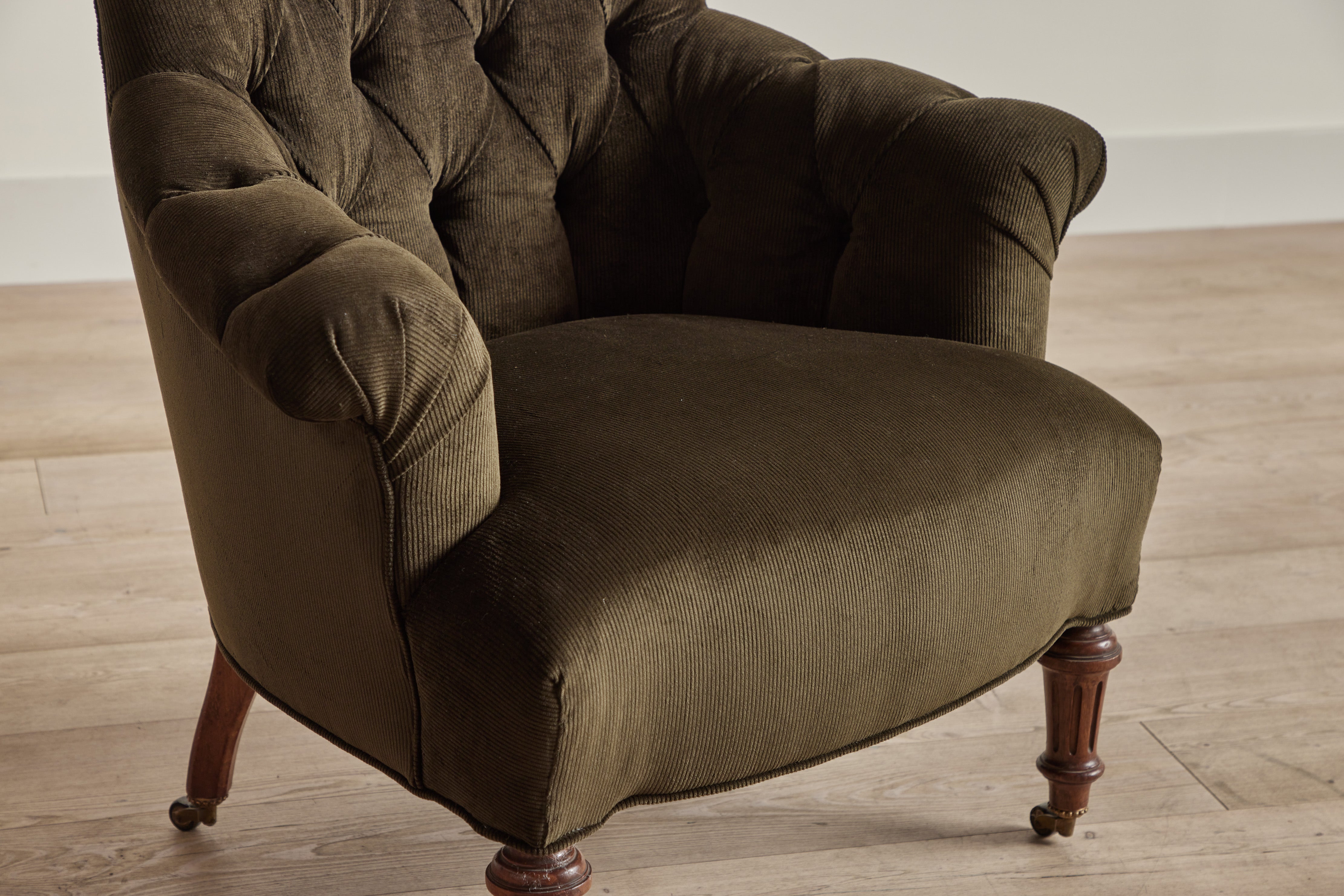 Pair of 19th Tufted Armchairs