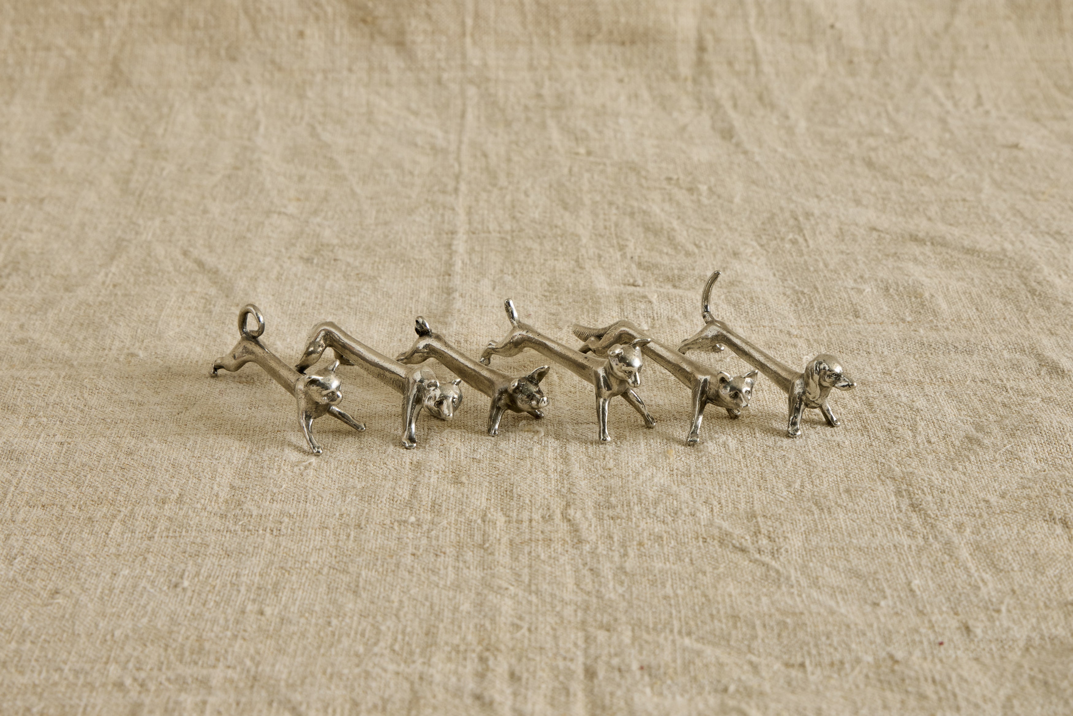 Italian Pewter Knife Rests, Set of 6