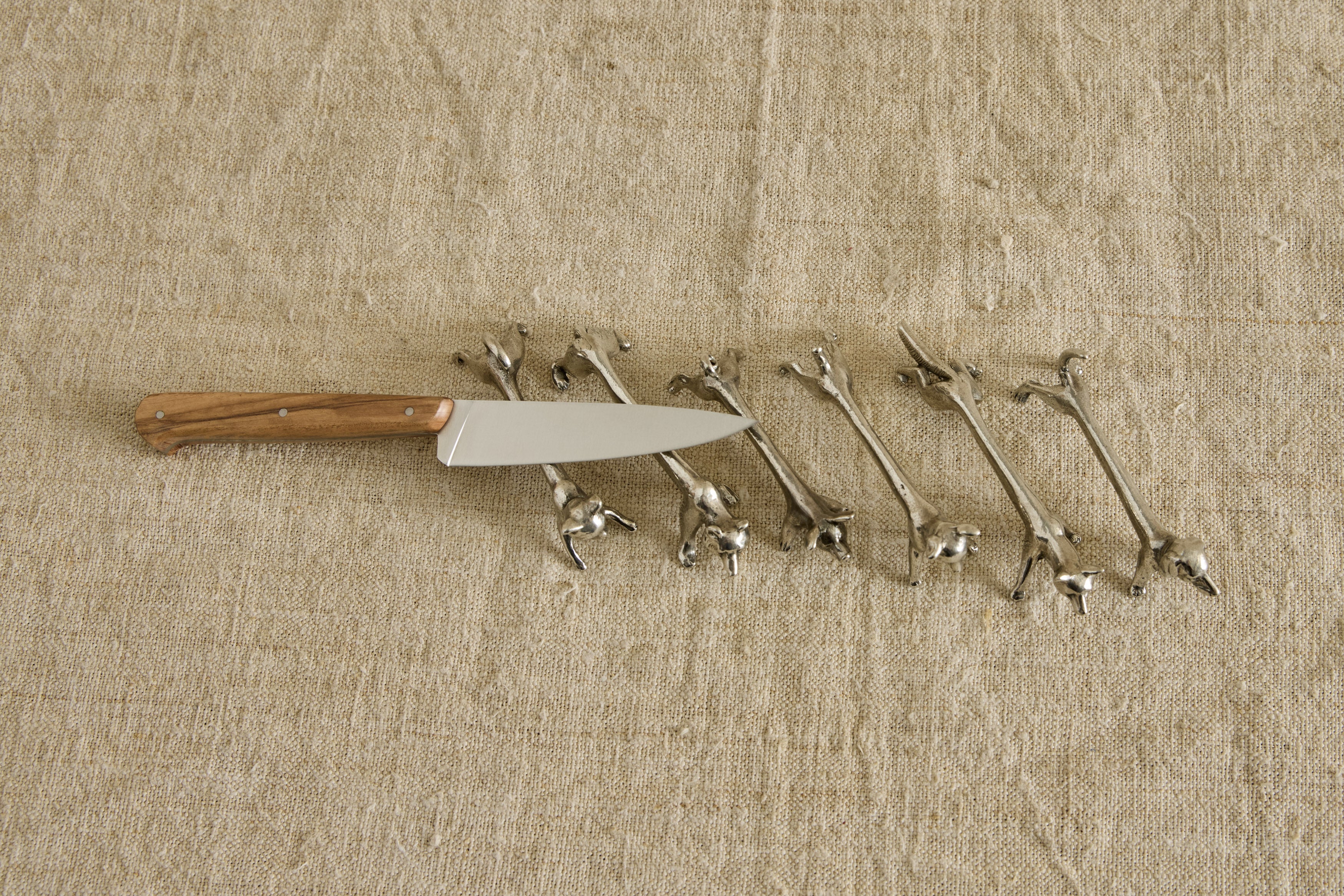 Italian Pewter Knife Rests, Set of 6
