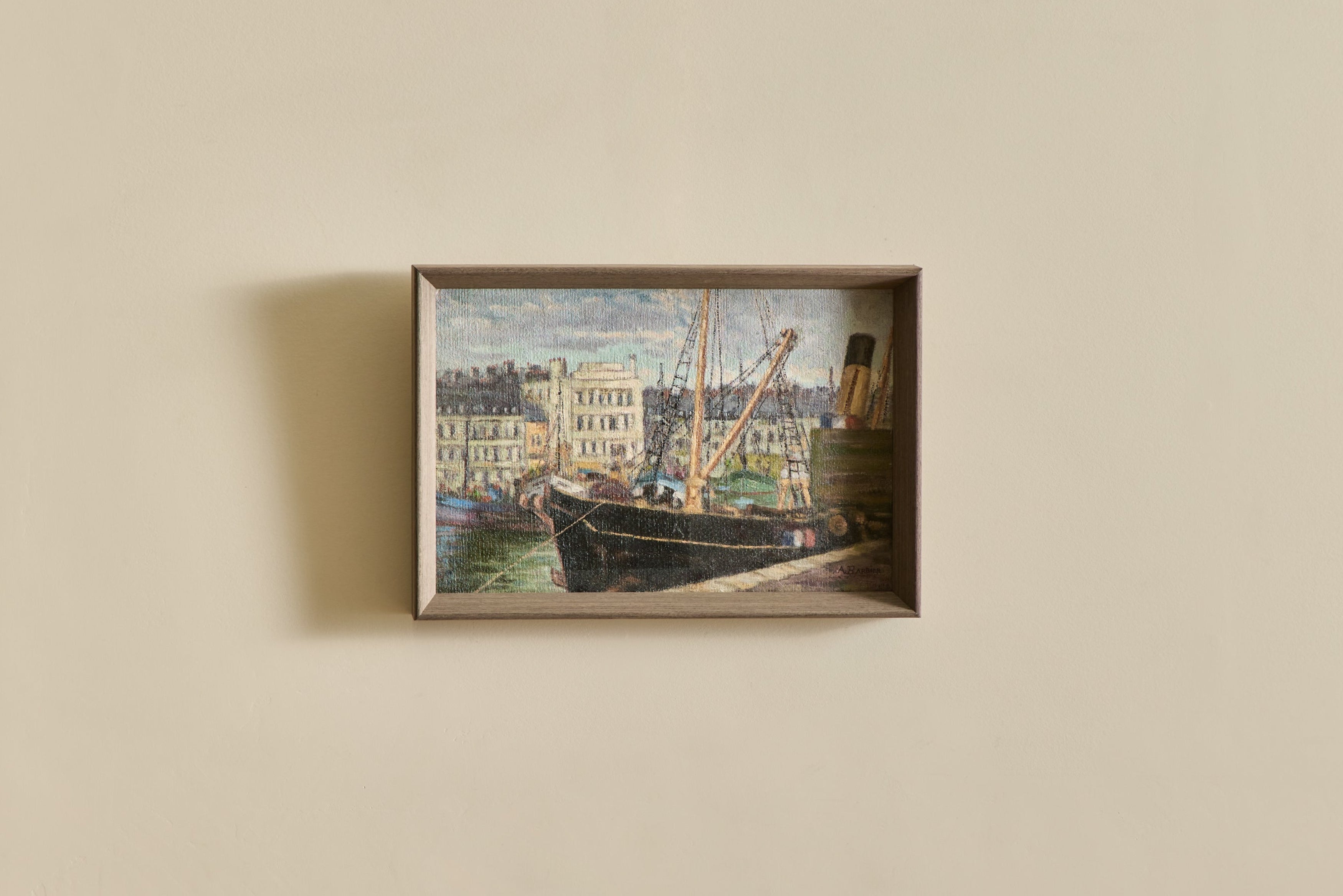 French Seaport Oil Painting