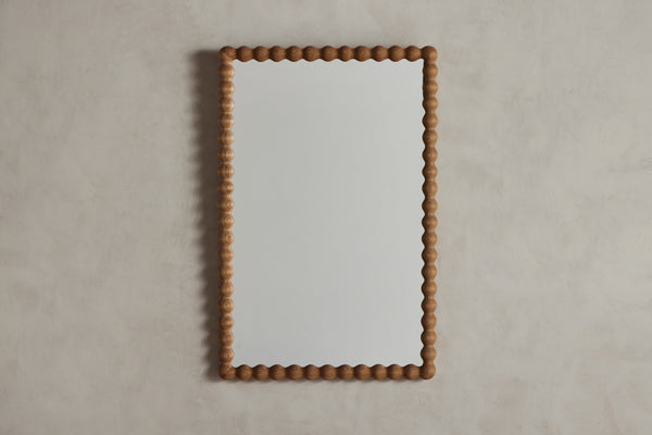 Medium Bobbin Mirror In Natural Oak