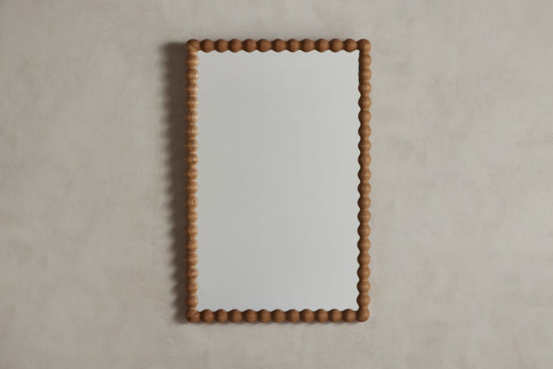 Medium Bobbin Mirror In Natural Oak
