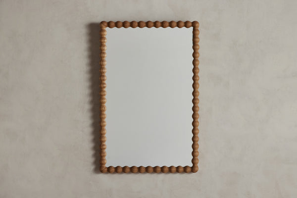 Medium Bobbin Mirror In Natural Oak