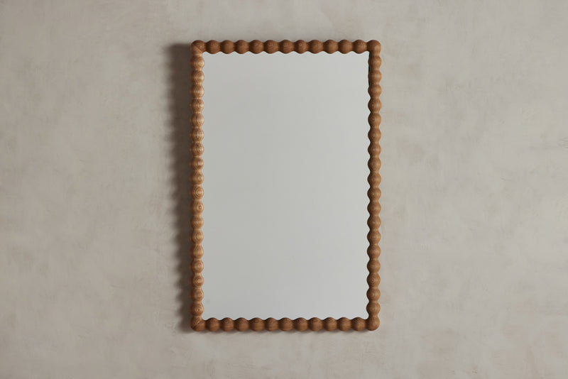 Medium Bobbin Mirror In Natural Oak