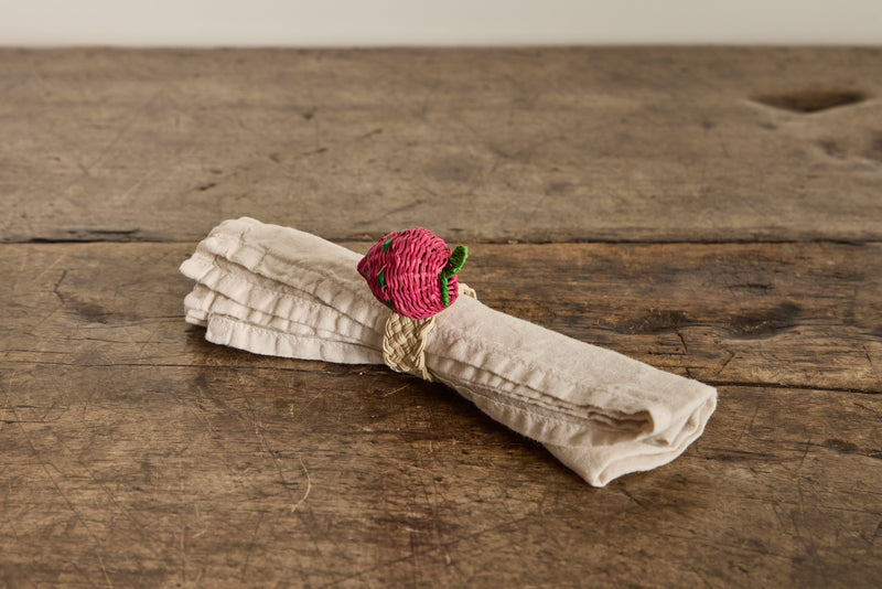 Strawberry Napkin Ring, Set of 4