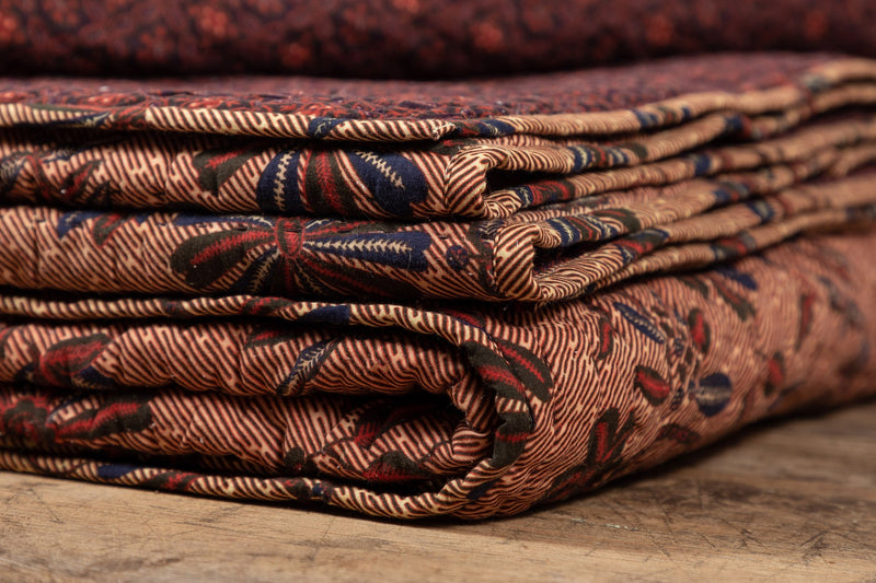 Nickey Kehoe Quilt, Currant and Navy Hash Stripe