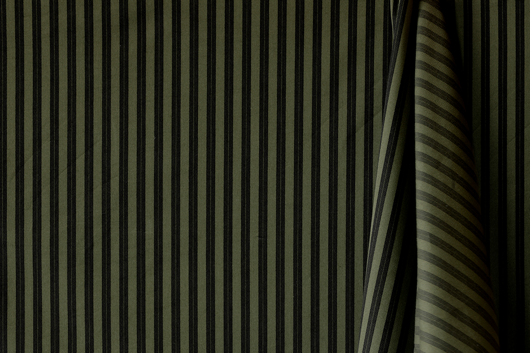 Burnley Overdye Ticking in Olive (Reversible)