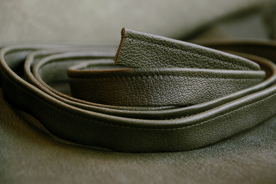 Fine Leather Piping, Olive