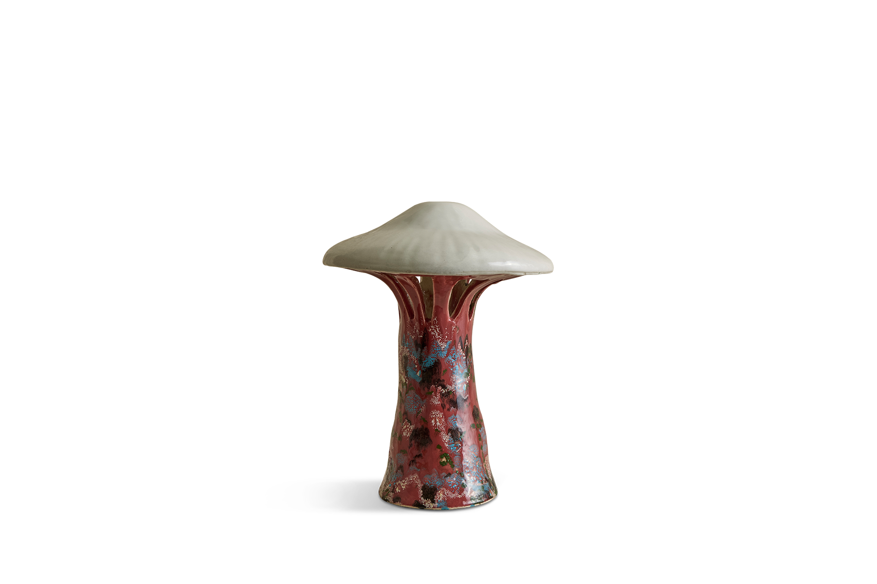 Shroom Lamp, Bright Pink & White