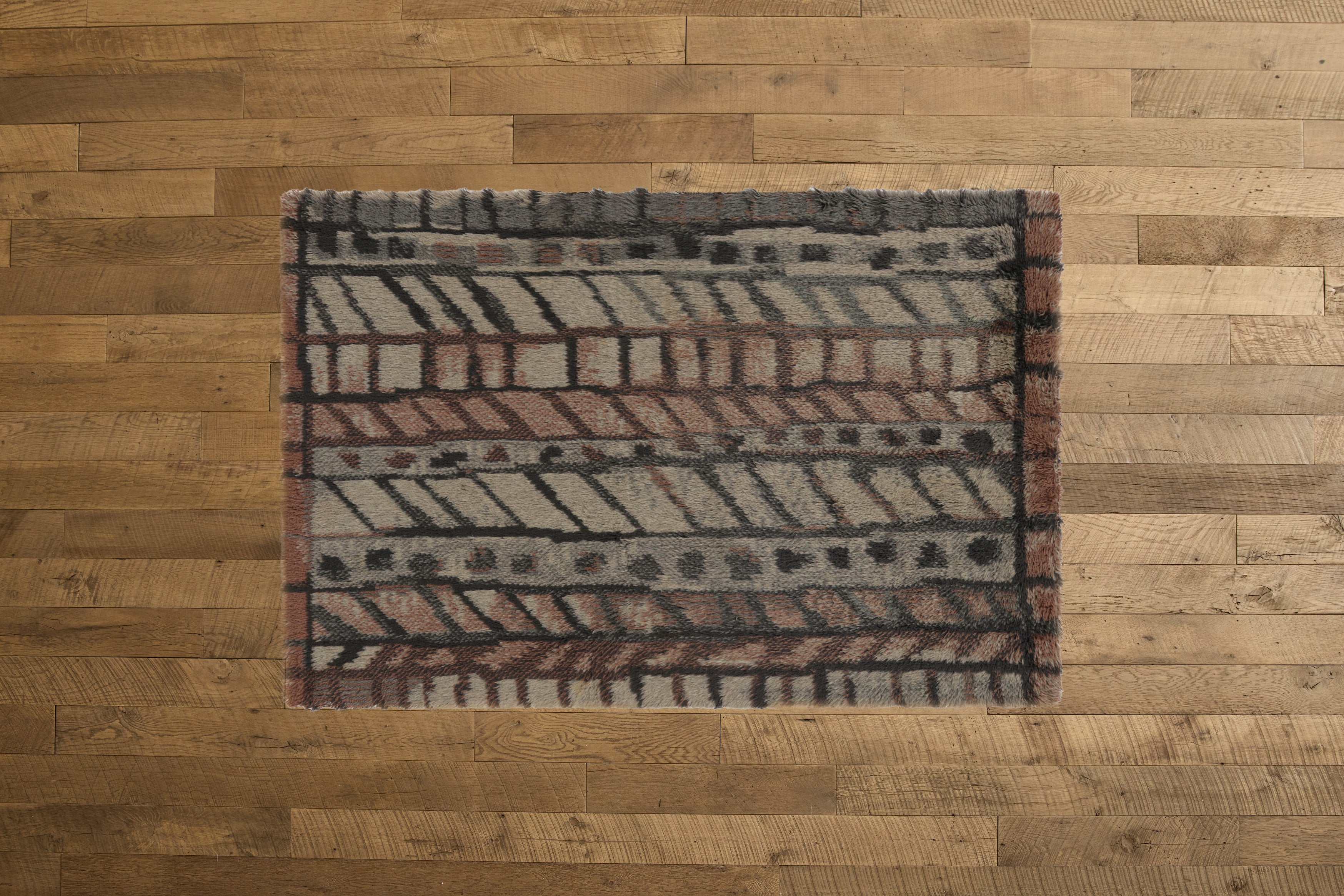 Swedish Rya Rug 4’ X 6’