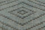 Turkish Blue Diamond Pattern Rug 4’7 X 8’1