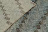Turkish Blue Diamond Pattern Rug 4’7 X 8’1