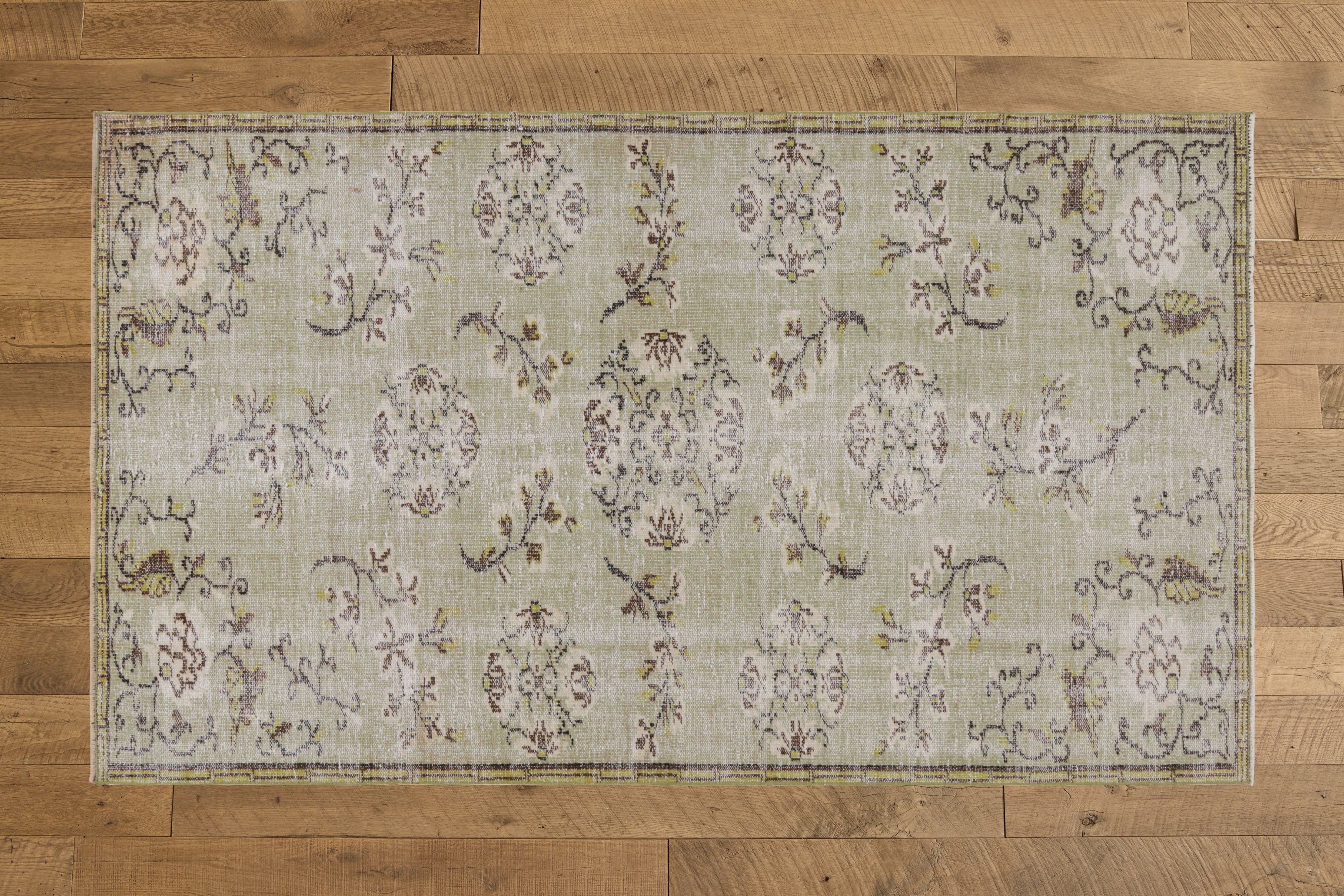 Turkish Sage Floral Rug 4’7 X 7’11