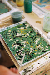 Linen Napkin Marbling Workshop