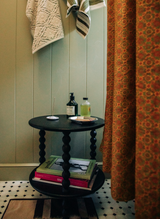 2-Tier Round Bobbin Side Table in Ebony