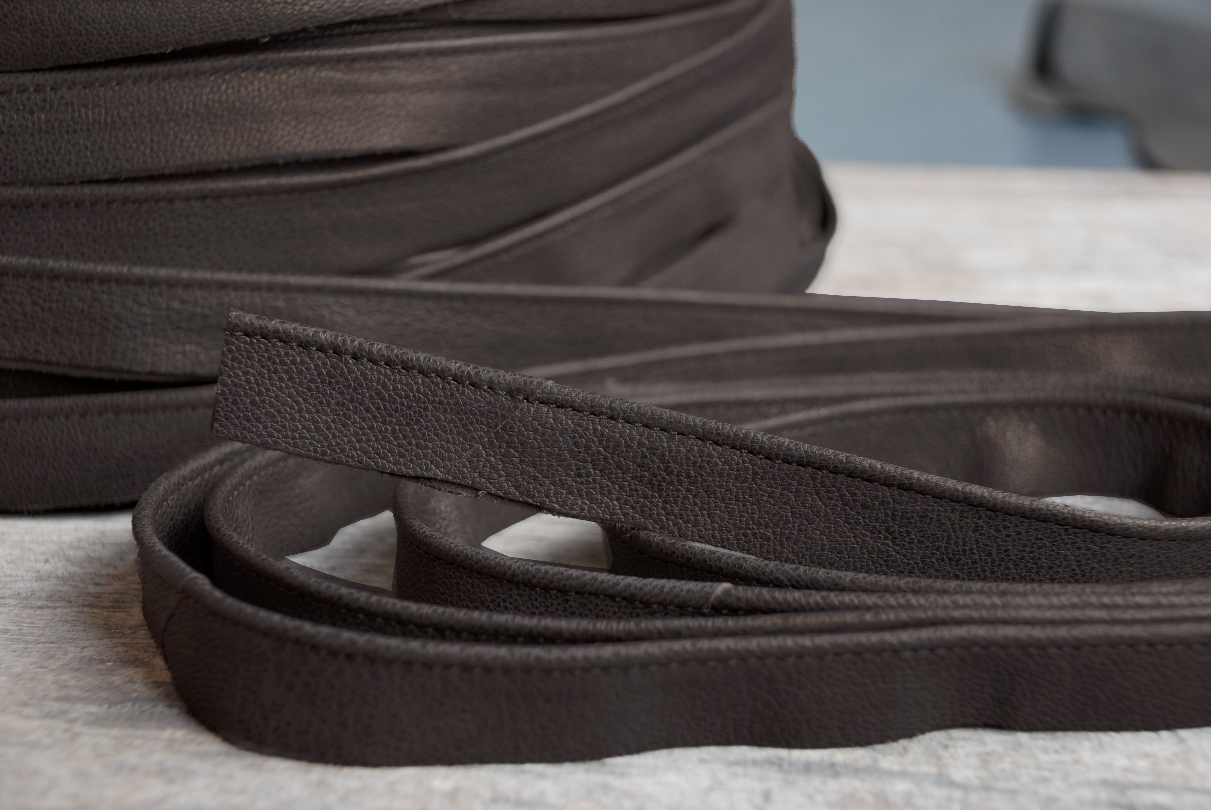 Fine Leather Piping, Slate