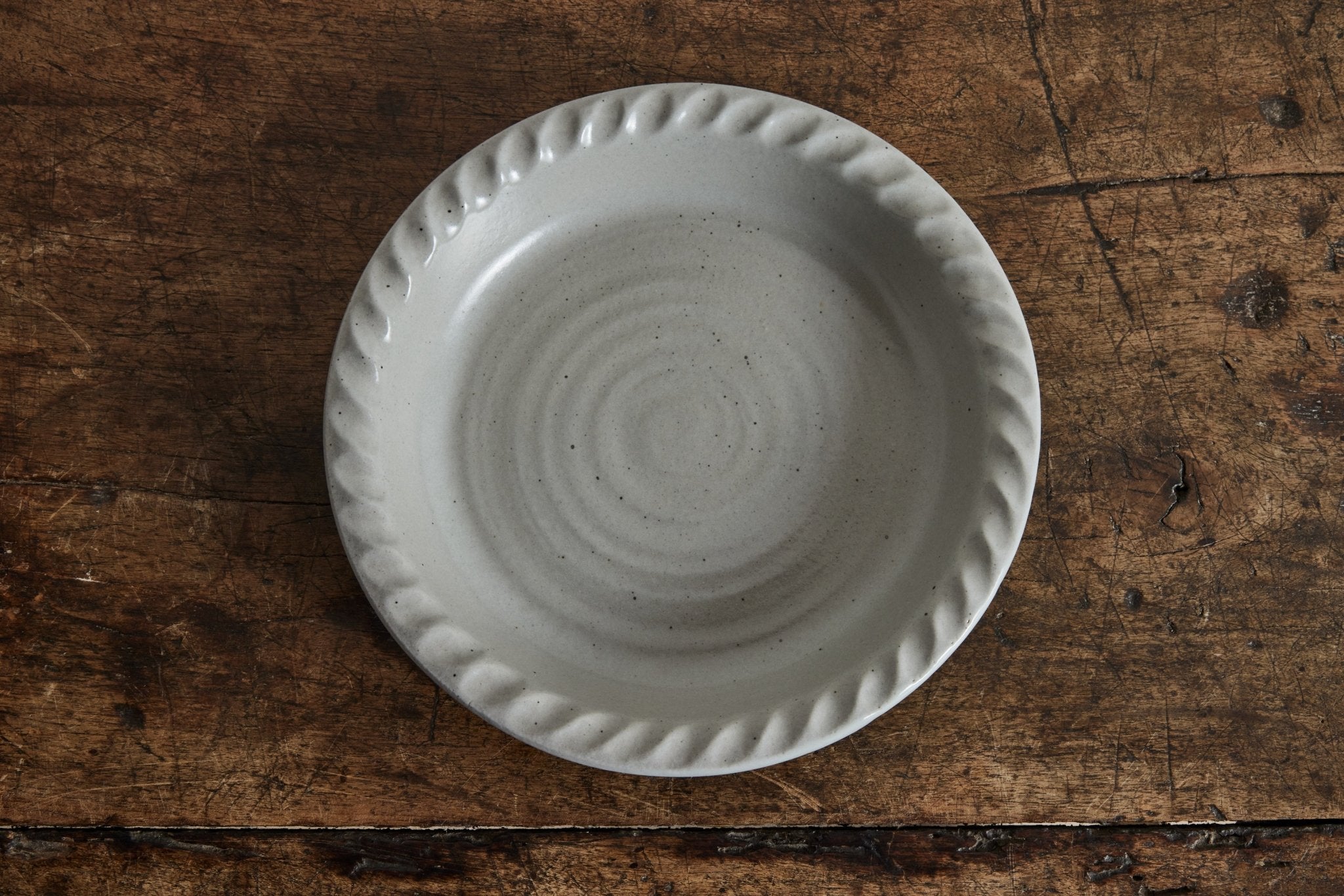 Agrarian Pie Dish in Stone - Nickey Kehoe