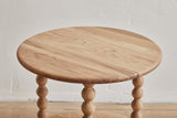 Alfred Newall, 2 - Tier Round Bobbin Side Table in Natural Oak (LA) - Nickey Kehoe
